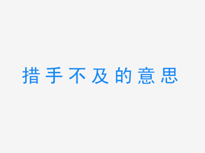 成语措手不及的意思