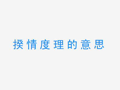 成语揆情度理的意思