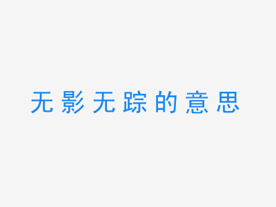 成语无影无踪的意思