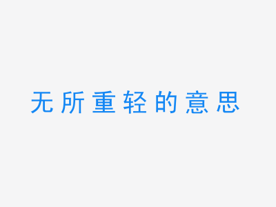 成语无所重轻的意思