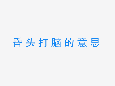 成语昏头打脑的意思