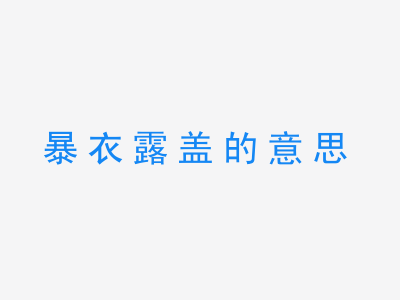 成语暴衣露盖的意思