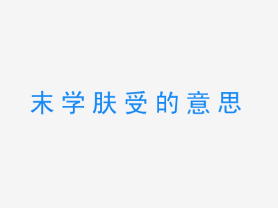 成语末学肤受的意思