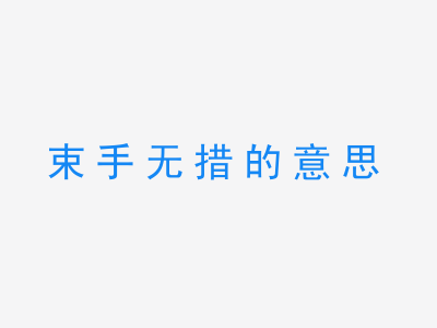 成语束手无措的意思