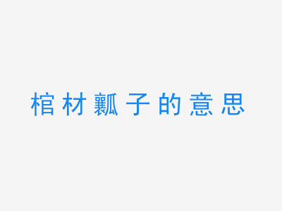 成语棺材瓤子的意思