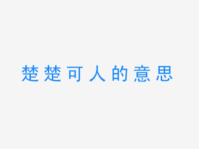 成语楚楚可人的意思