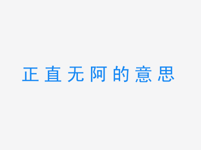 成语正直无阿的意思