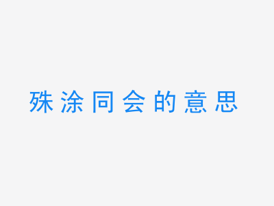 成语殊涂同会的意思