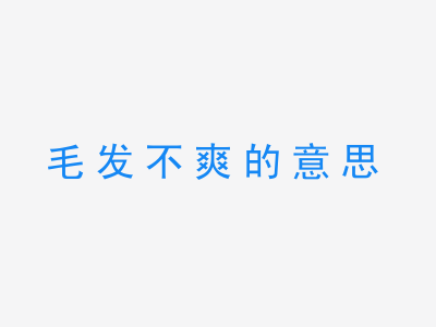 成语毛发不爽的意思