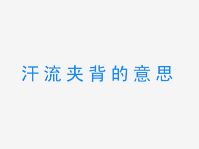 成语汗流夹背的意思