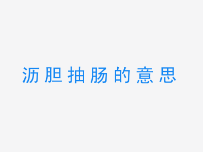 成语沥胆抽肠的意思