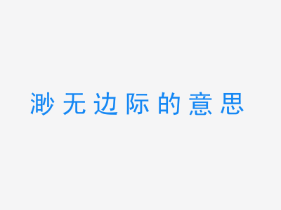 成语渺无边际的意思