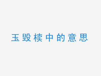 成语玉毁椟中的意思