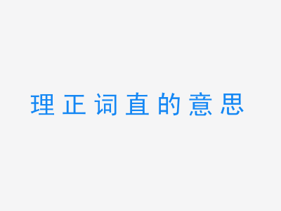 成语理正词直的意思