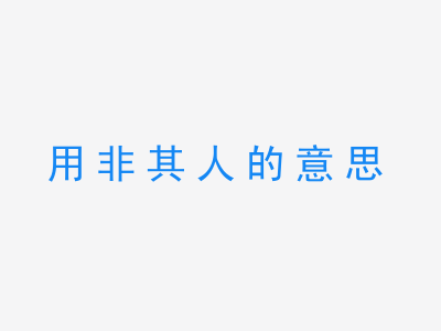 成语用非其人的意思