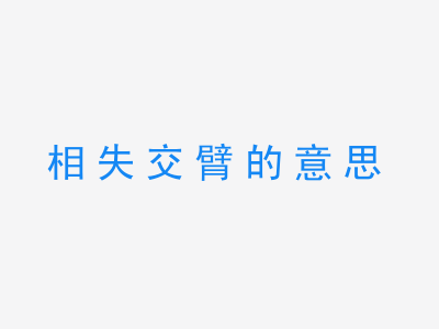 成语相失交臂的意思