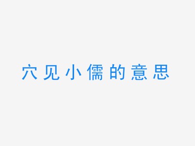 成语穴见小儒的意思