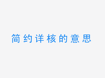 成语简约详核的意思