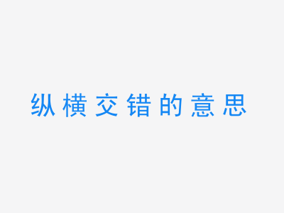 成语纵横交错的意思