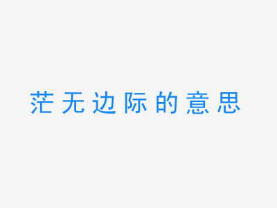 成语茫无边际的意思