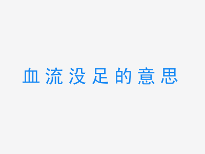 成语血流没足的意思