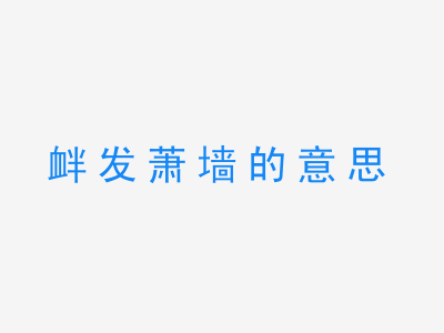 成语衅发萧墙的意思