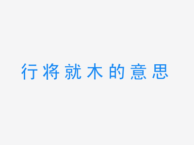 成语行将就木的意思