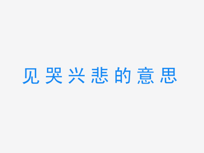 成语见哭兴悲的意思