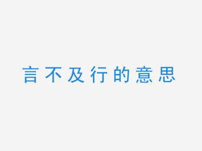 成语言不及行的意思