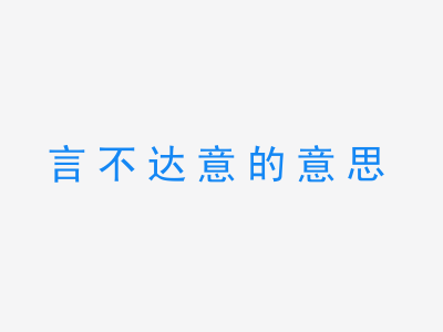 成语言不达意的意思