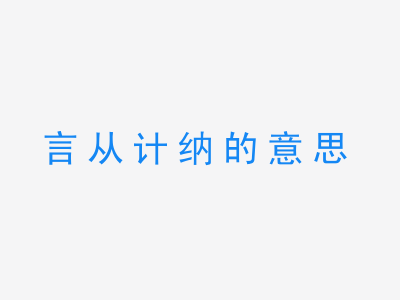 成语言从计纳的意思