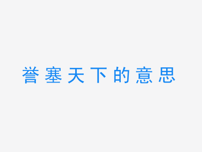 成语誉塞天下的意思