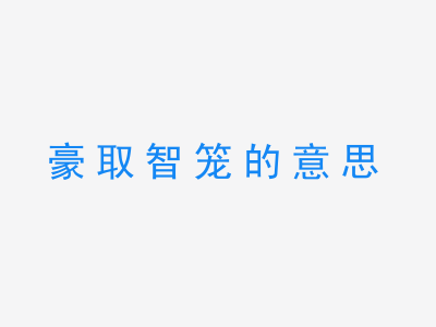 成语豪取智笼的意思