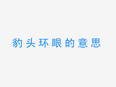 成语豹头环眼的意思