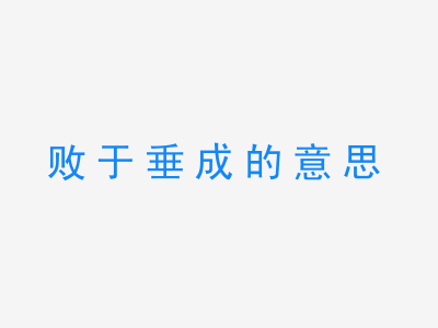 成语败于垂成的意思