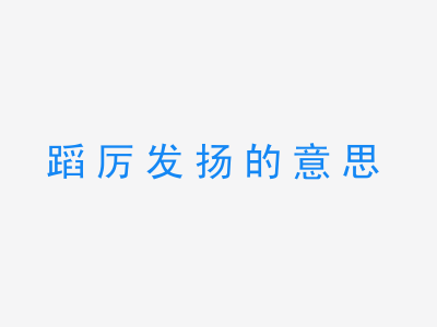 成语蹈厉发扬的意思