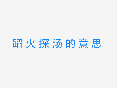 成语蹈火探汤的意思