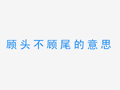 成语顾头不顾尾的意思