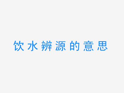 成语饮水辨源的意思