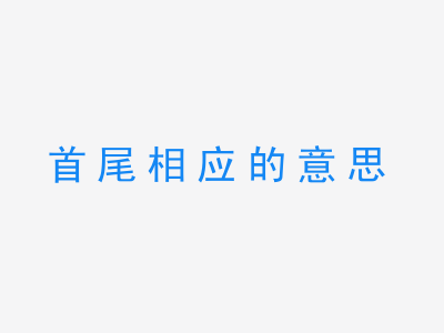 成语首尾相应的意思