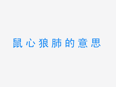 成语鼠心狼肺的意思